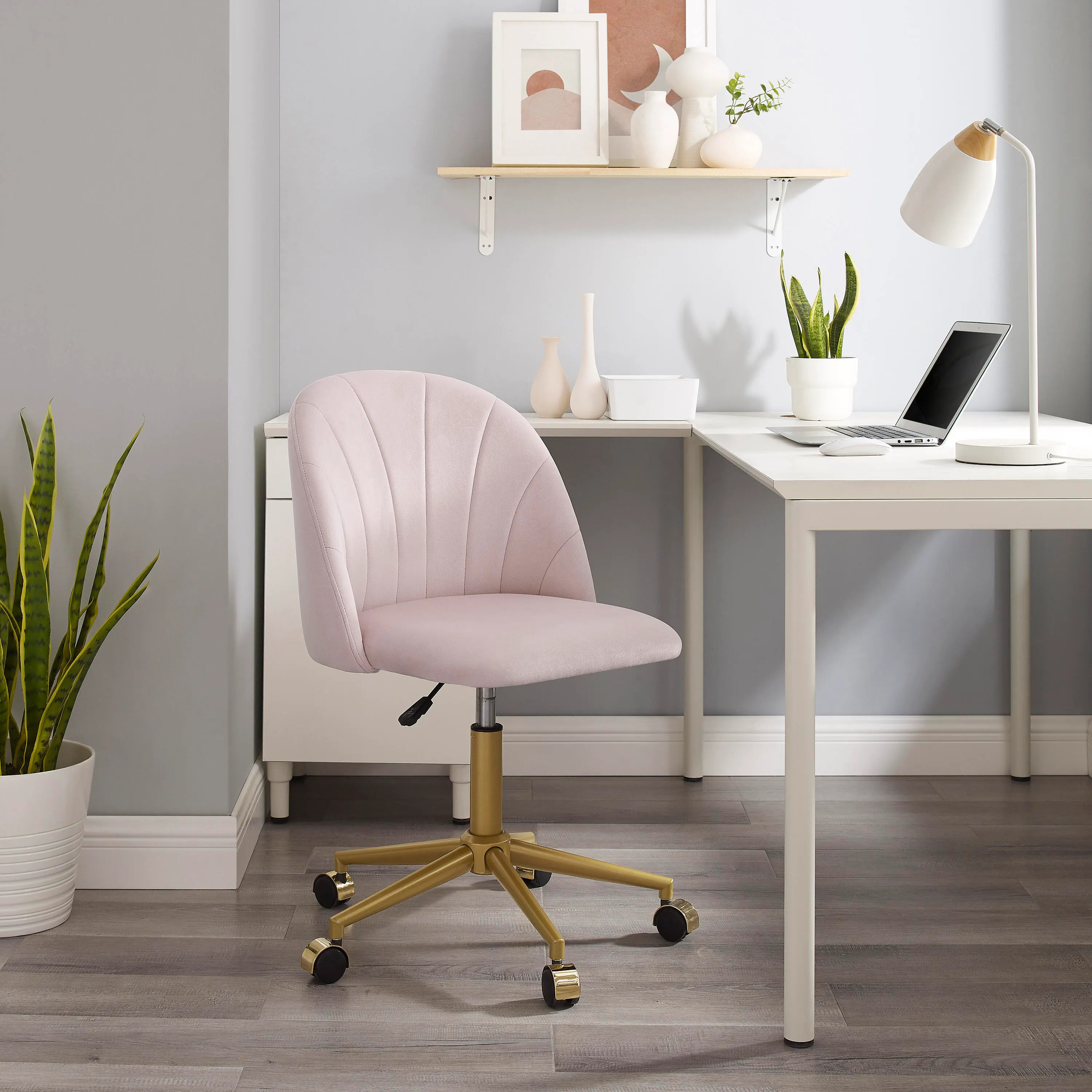 Linon Belle Home Office Desk Chair, Blush Pink | Ashley