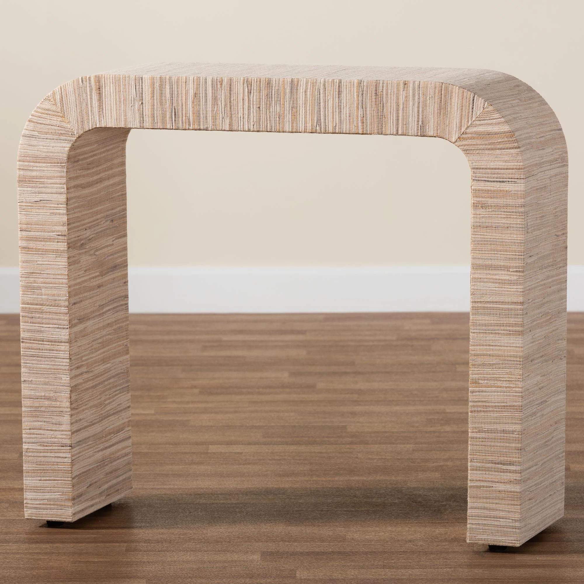 Bali & Pari Yareli Bohemian Woven Natural Grasscloth Console Table | Wayfair North America