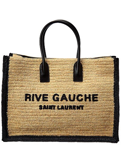 Rive Gauche Raffia & Leather Tote | Gilt