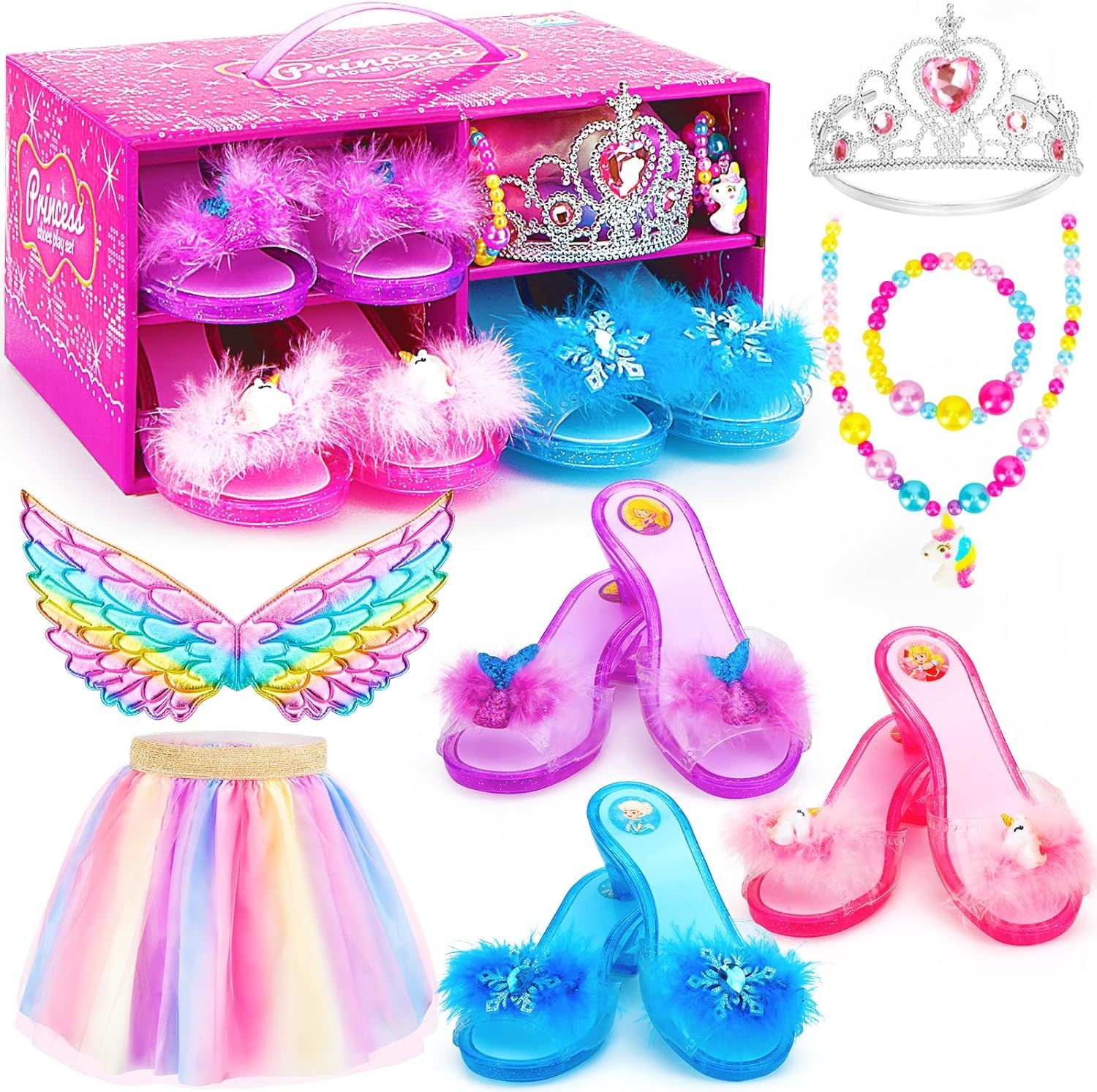 Princess Dress Up Shoes Set, Girls Dress Up Shoes Toys Kit, Princess Pretend Role Play Costumes S... | Amazon (US)