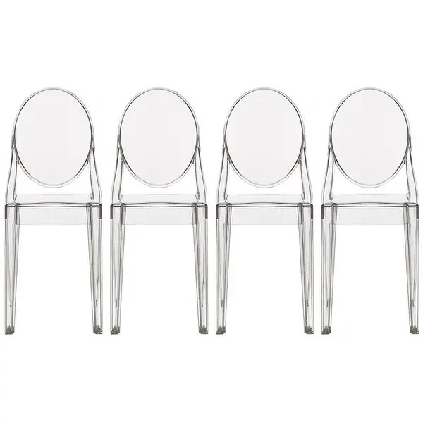 2xhome – Set of 4 Clear Modern Dining Chair Armless No Arm Side Chairs Stackable Plastic Chairs Home | Bed Bath & Beyond