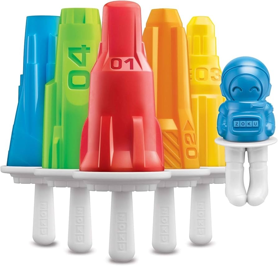 Zoku Space Pop Molds, 6 Different Rocket and Astronaut-shaped Popsicle Molds in One Tray, Easy-re... | Amazon (US)