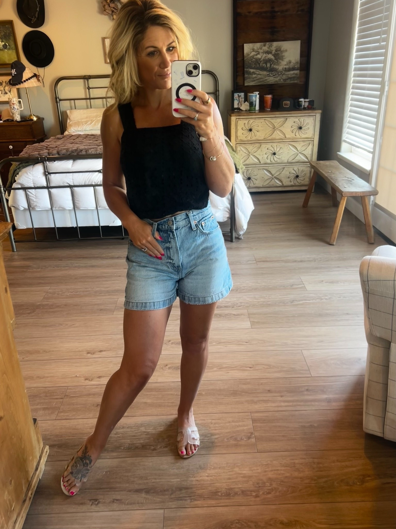 This older Mossimo eyelet top is perfect for a cute summer day outfit. I wear a size XS. I linked a couple sites on the used market. I’m also wearing my go to Pistola mom shorts in a size 26.

#LTKootd #LTKgrwm #LTKdayinmylife