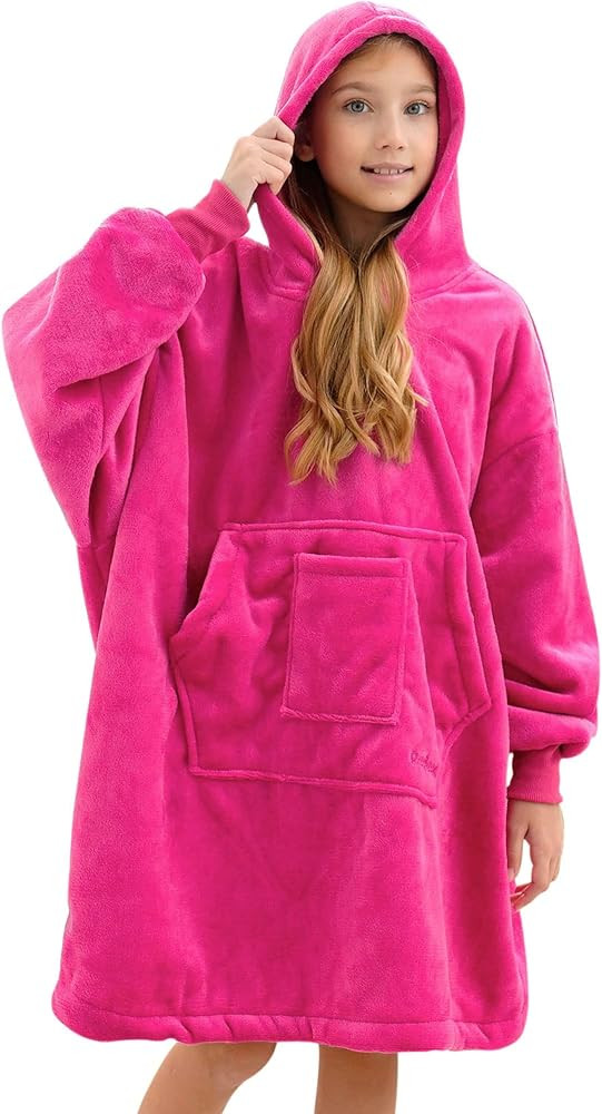 REDESS Blanket Hoodie Sweatshirt, Wearable Blanket Oversized Sherpa with Sleeves Giant Pocket, Co... | Amazon (US)
