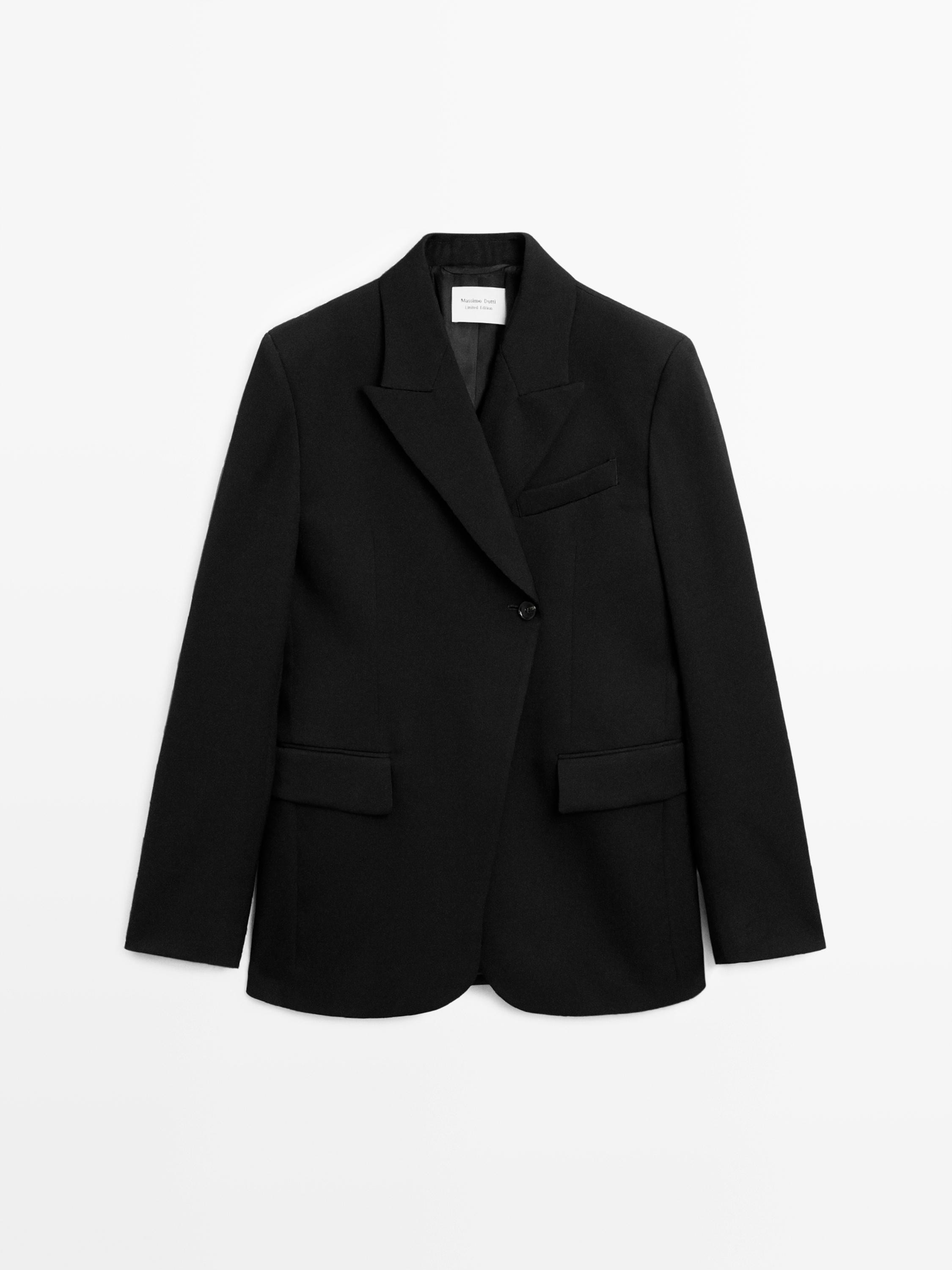 100% wool blazer with notch lapel - LIMITED | Massimo Dutti UK