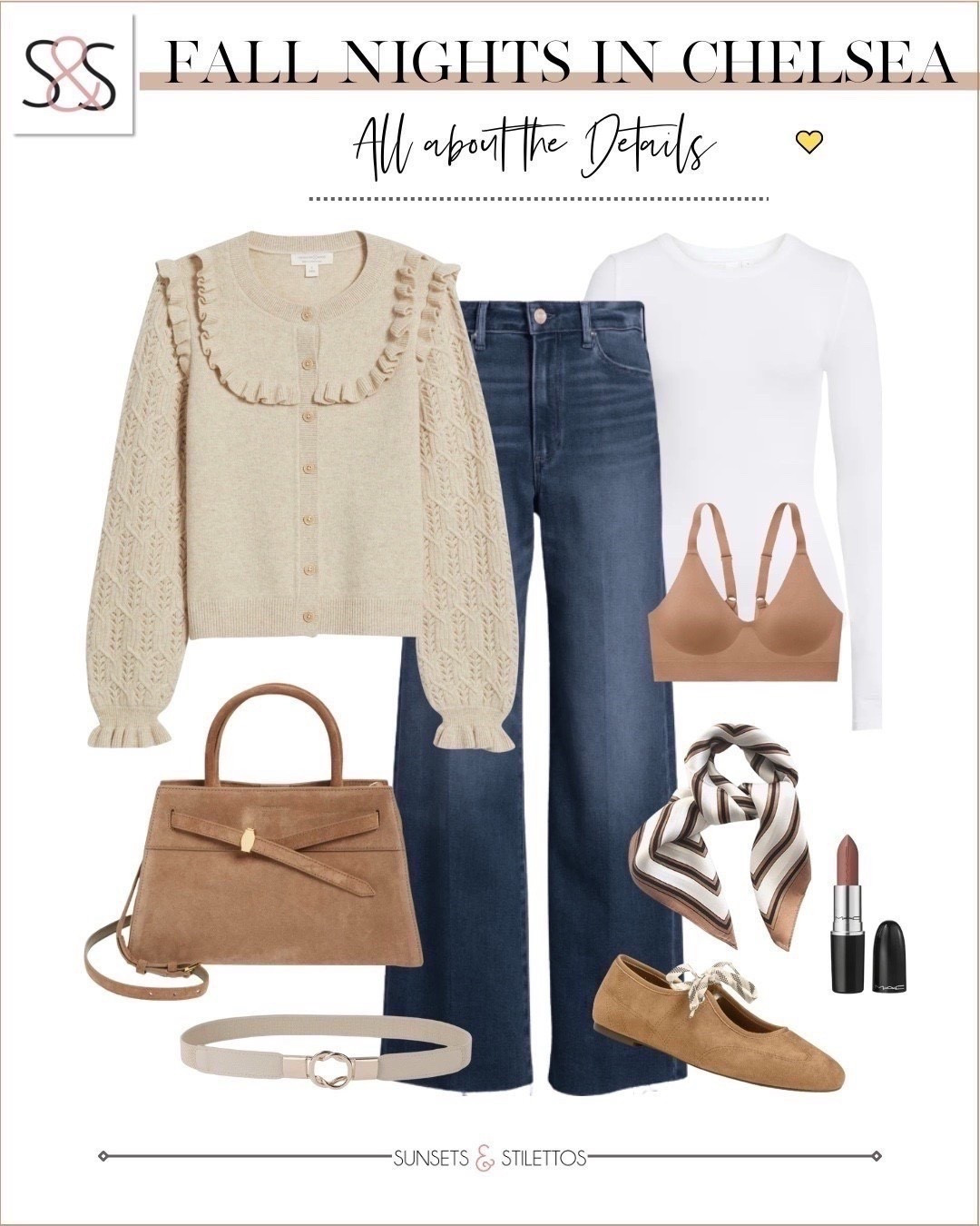 I love this look for a night out in the city with neutral tones, pretty details, and the perfect mix of cozy and polished.

fall outfit, chelsea nyc outfit, fall date night outfit, neutral fall style, cardigan outfit, wide leg jeans, brown flats, classic fall fashion, cozy chic outfit, everyday outfits for women over 40

#LTKHoliday #LTKOver40 #LTKSeasonal