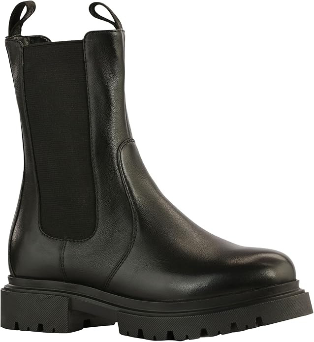 JATAREA Women’s Ankle Boots – Stylish Leather Block Heel Booties, Comfortable Fit with Cushio... | Amazon (US)