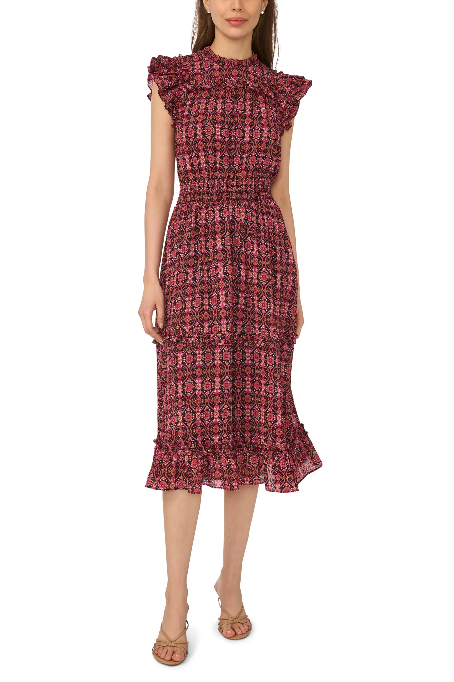 Paisley Flutter Sleeve Midi Dress (Women) | Nordstrom | Nordstrom