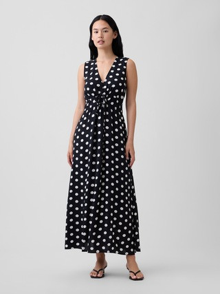Sleeveless Tie-Front Maxi Dress | Gap Factory