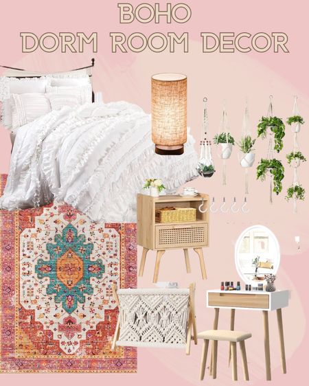 Off to College- BOHO Dorm Room Decor 
#desk #bohobedroomdecor #collegedorm

#LTKBacktoSchool #LTKFind #LTKU