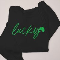 Lucky Shamrock Crewneck Sweatshirt, St Paddys Day Patricks Crewneck, Shirt | Etsy (US)