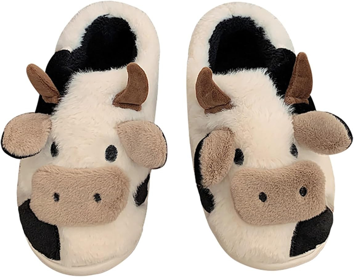 Jerzmy - Pantuflas lindas con forma de animales, vaca y cerdo, para hombres y mujeres, de espuma ... | Amazon (US)