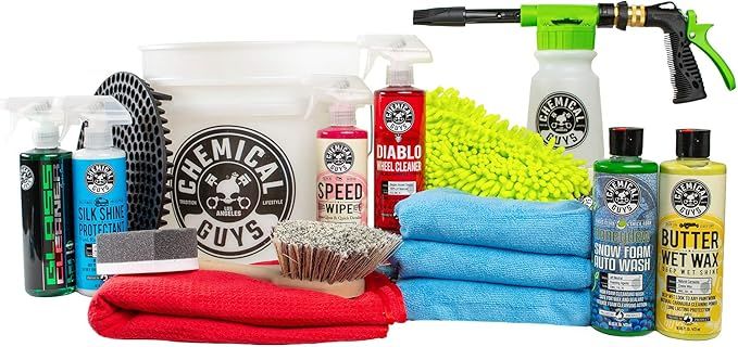 Chemical Guys HOL148 16-Piece Arsenal Builder Car Wash Kit with Foam Gun, Bucket and (6) 16 oz Ca... | Amazon (US)