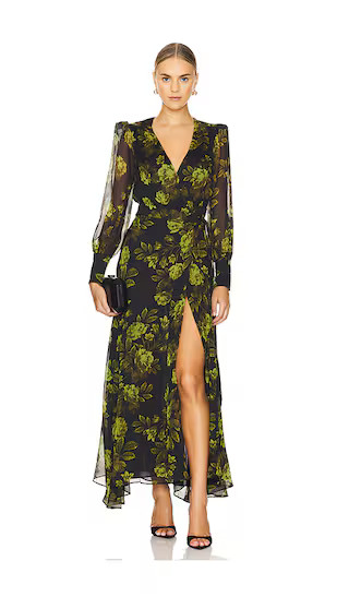 Lucianna Maxi Wrap Dress in Green Flo | Revolve Clothing (Global)