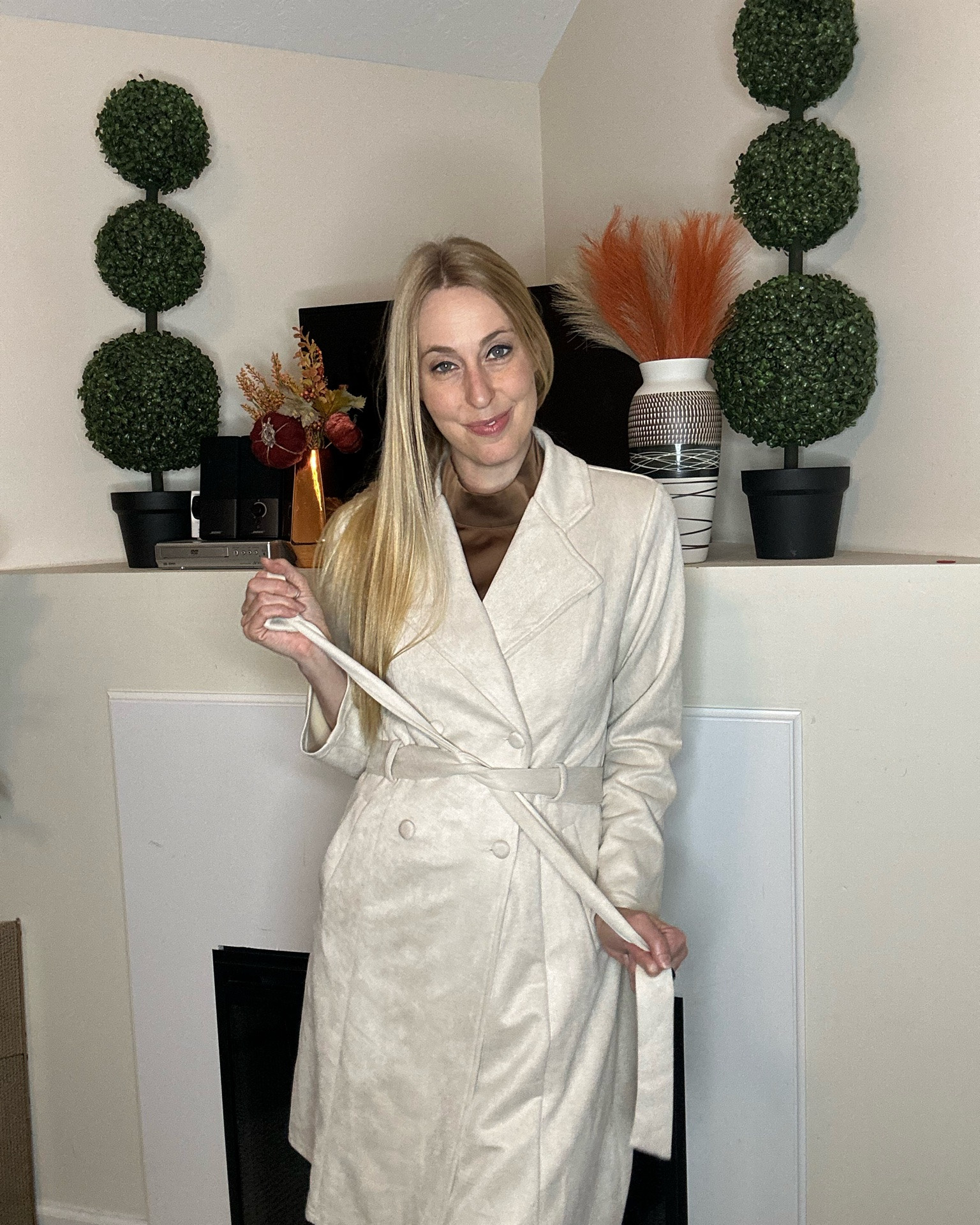 Long soft suede trench coat 🧥 
🤍 very cozy and warm 
🤍 fits tts

#LTKTall