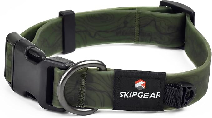 Waterproof Dog Collar, Designer Topographic Print, Soft Touch & Odor Proof, Dirt-Resistant, Easy ... | Amazon (US)