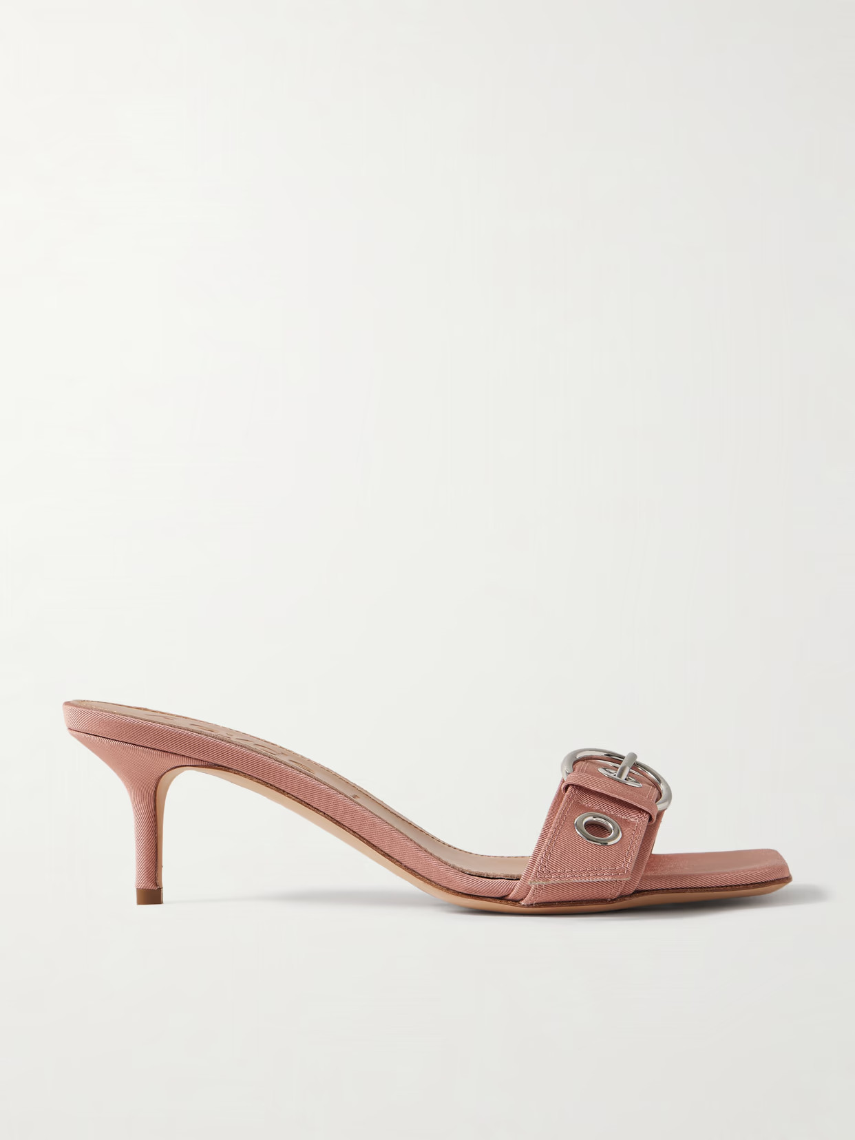 Aeyde - Ilvy Buckle-embellished Faille Mules - Pink | NET-A-PORTER (US)