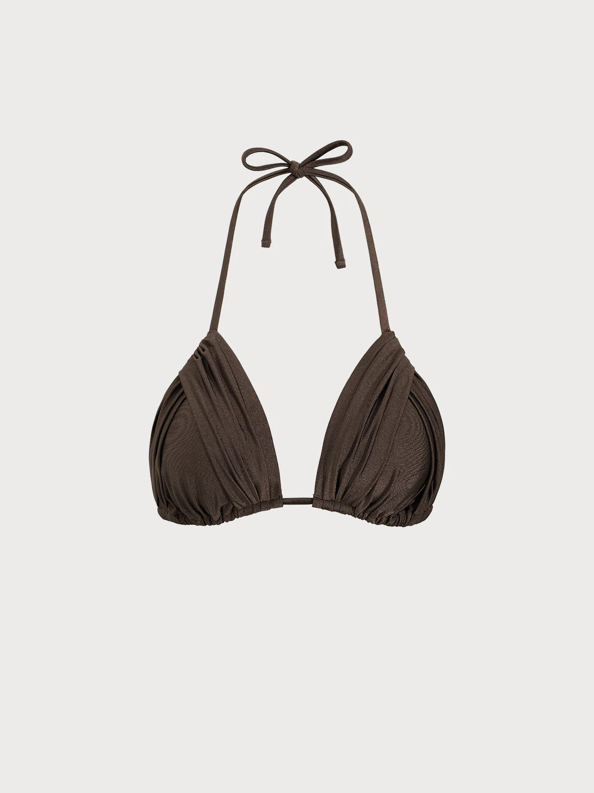 Dark Coffee Ruched Bikini Top & Reviews - Dark Coffee - Sustainable Bikinis | BERLOOK | BERLOOK