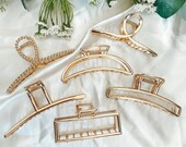 Gold claw clips // Claw clips // Thick hair clips // Hair claw clips // Elegant // Trendy // Larg... | Etsy (US)