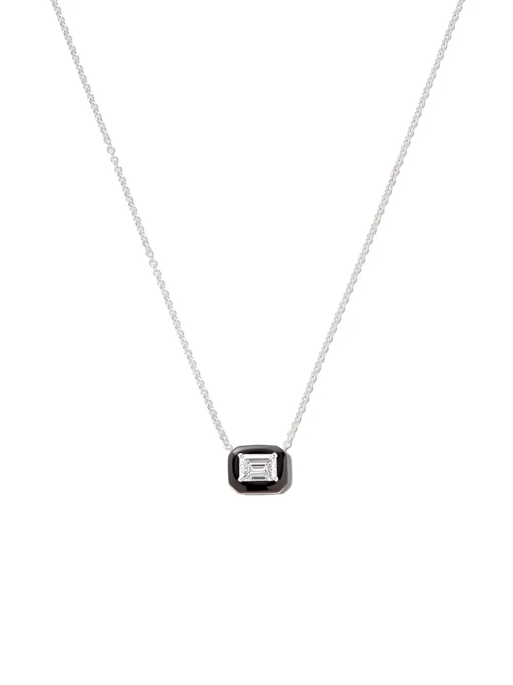 Nikos Koulis 18kt White Gold Diamond And Enamel Necklace - Farfetch | Farfetch Global