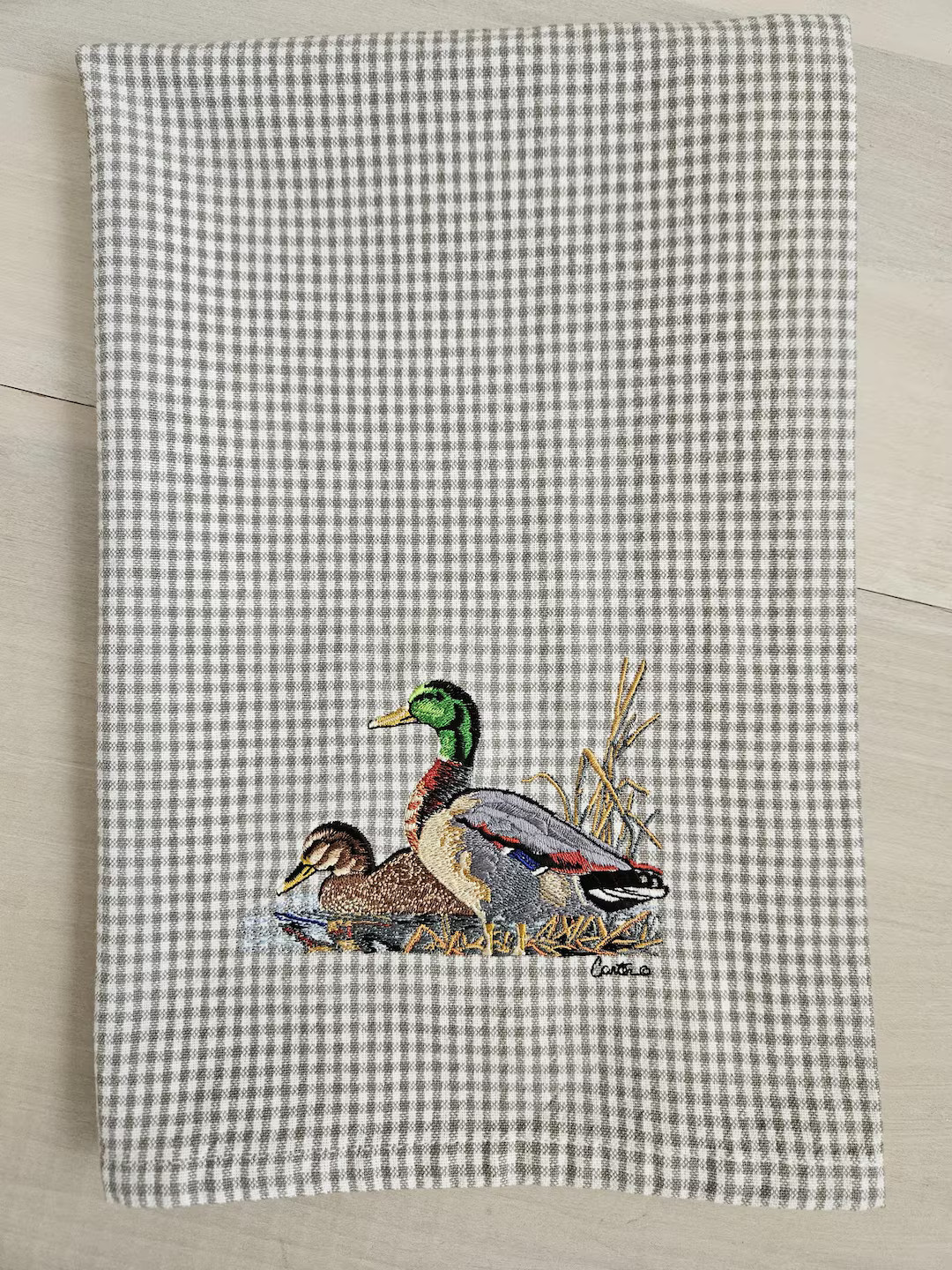 Mallard Duck Pair Towel. Custom Machine Embroidered Kitchen Accent Towel. Personalized Decorative... | Etsy (US)