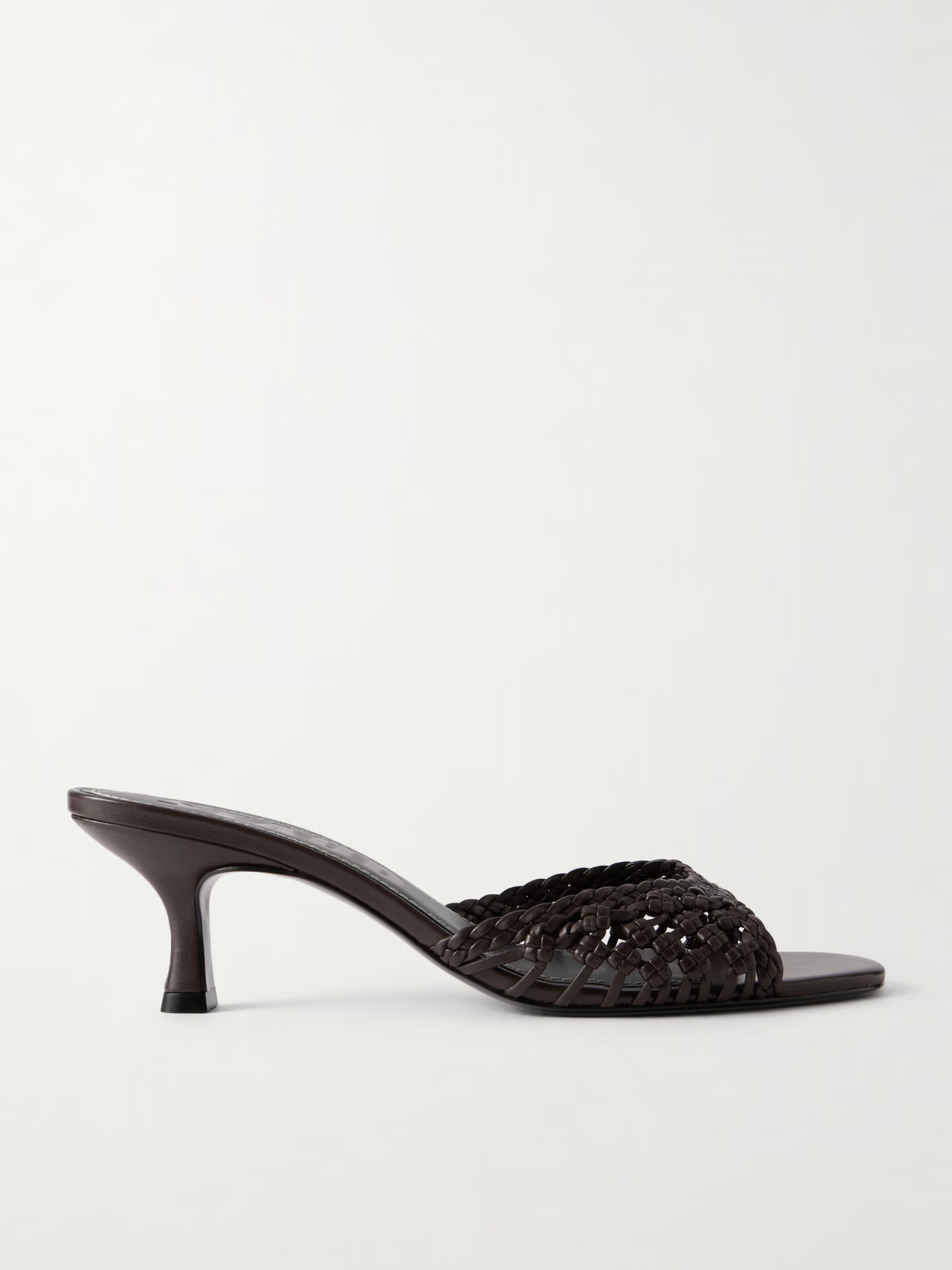 STAUD - Brigitte Woven Leather Mules - Brown | NET-A-PORTER (US)