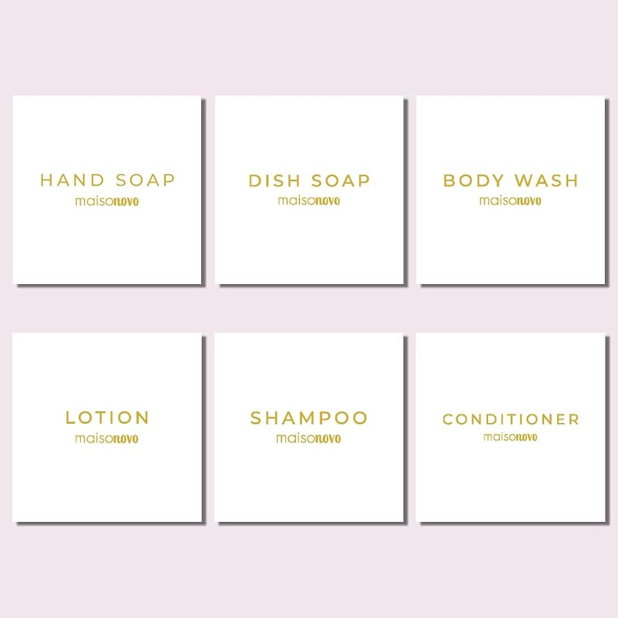 MaisoNovo Farmhouse Style Waterproof Hand Soap Labels for Containers - Organization Labels for So... | Amazon (US)