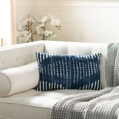 Lydd Throw Pillow Color: Blue/Cream, Size: 12" x 20 | Wayfair North America