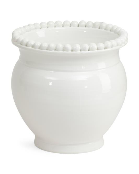 Handmade In Italy 10.5x10.75in Dotted Edge Ceramic Planter | TJ Maxx