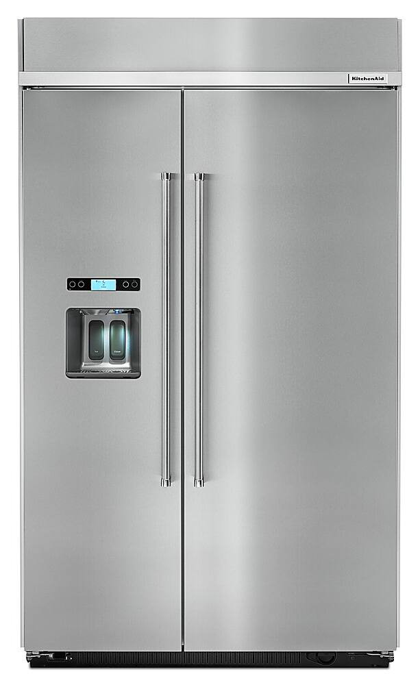 KitchenAid 29.5 Cu. Ft. Side-by-Side Built-In Refrigerator Stainless steel KBSD608ESS - Best Buy | Best Buy U.S.
