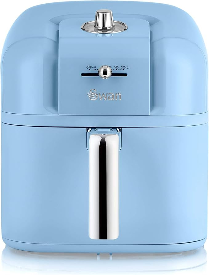 Swan Retro Air Fryer 6 L, Blue, Low Fat Oil Free Healthy Frying, 80% Less Fat, Rapid Air Circulat... | Amazon (UK)