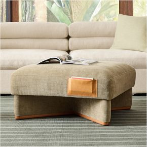 Emma Chamberlain Upholstered Pocket Ottoman | West Elm (US)