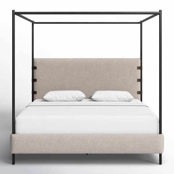 Malo Upholstered Metal Canopy Bed | AllModern