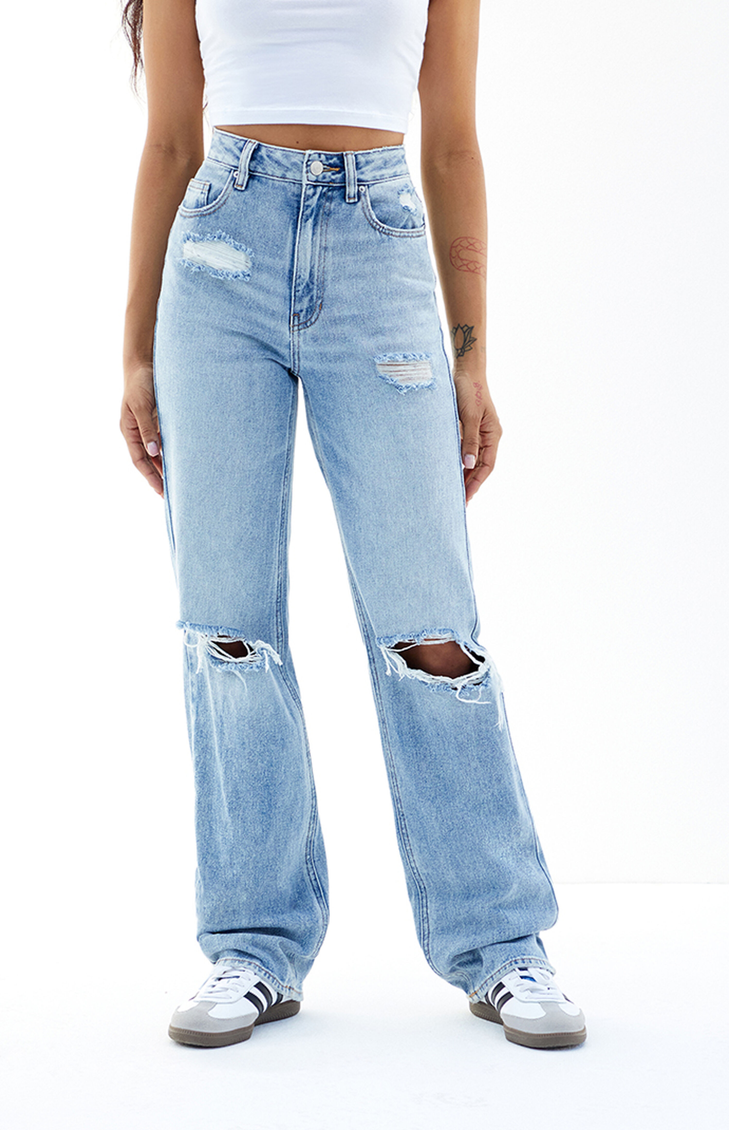 PacSun Light Indigo Ripped '90s Boyfriend Jeans | PacSun | PacSun