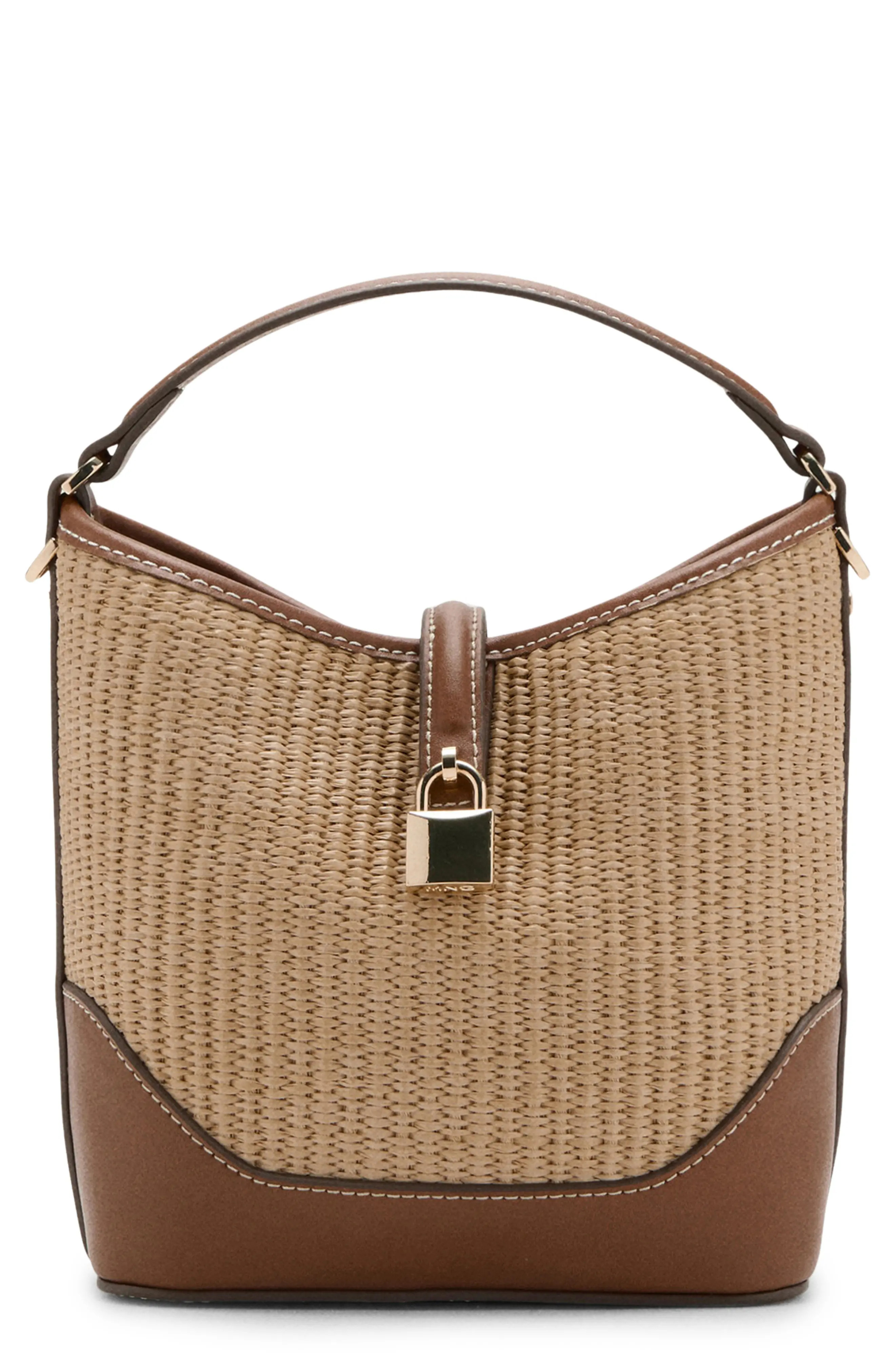 Contrasting Canvas & Faux Leather Bucket Bag (Women) | Nordstrom | Nordstrom