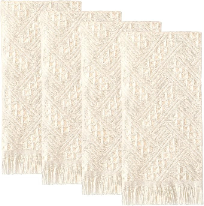 4 Pack Boho Bathroom Hand Towel 14 x 30 Inch 100% Turkish Cotton Decorative Boho Kitchen Hand Tow... | Amazon (US)