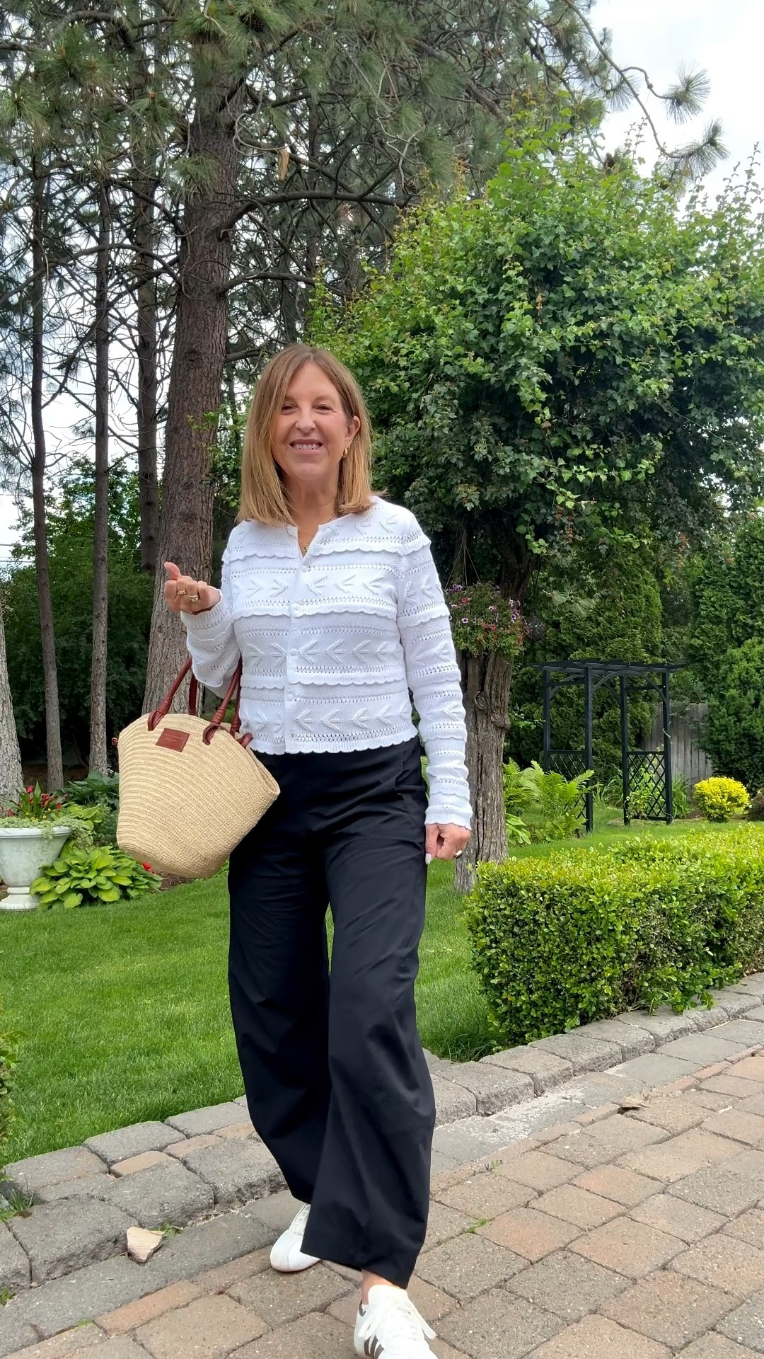 Travel outfit that doesn't wrinkle. 

Plus, the pants are on sale! 
They fit tts. I'm wearing a standard size 2.


Splendid cardigan fits true to size. I’m wearing size extra small.

Adidas runs big, go down a size.

#LTKootd #LTKSaleAlert #LTKTravel