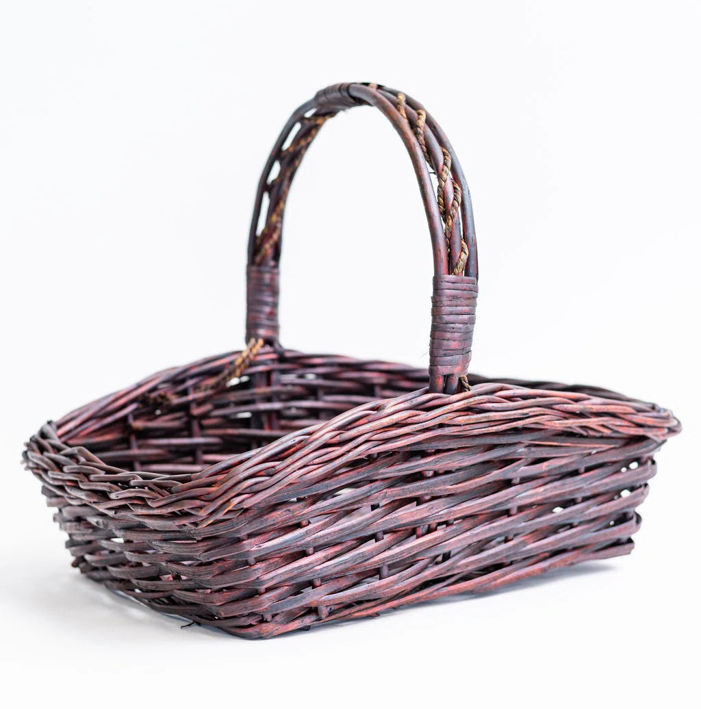 Mahogany Willow Rectangular Handled Basket | Wayfair North America