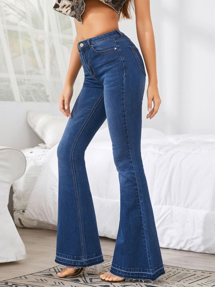 Cat Whiskers Flare Leg Jeans | SHEIN