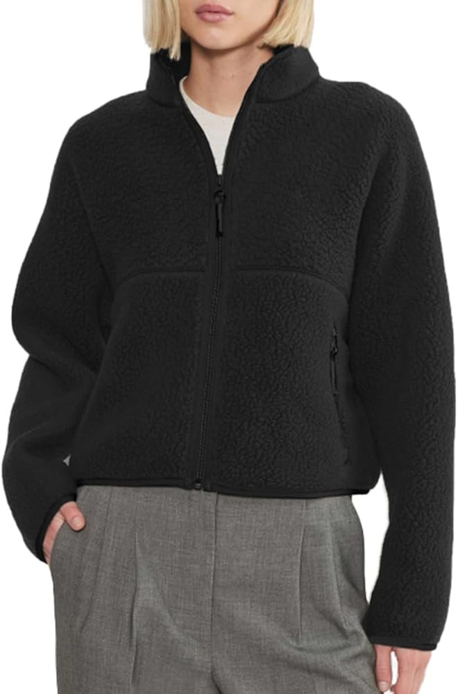 Fleece Jackets Women Causal Long Sleeve Sherpa Jacket Warm Ziper Fuzzy Coat Sweatshirts Trendy wi... | Amazon (US)