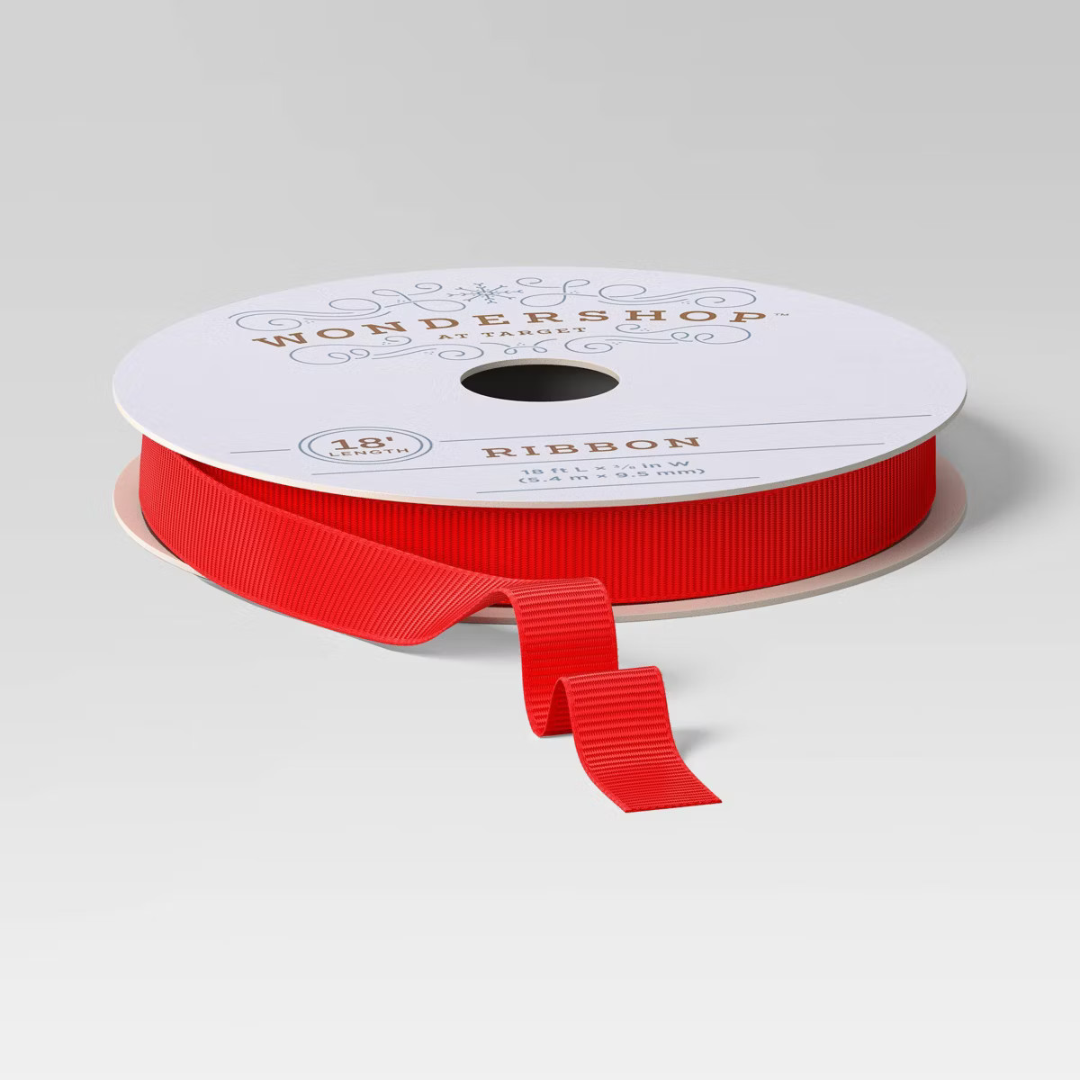18' Christmas Fabric Ribbon Red Grosgrain - Wondershop™ | Target