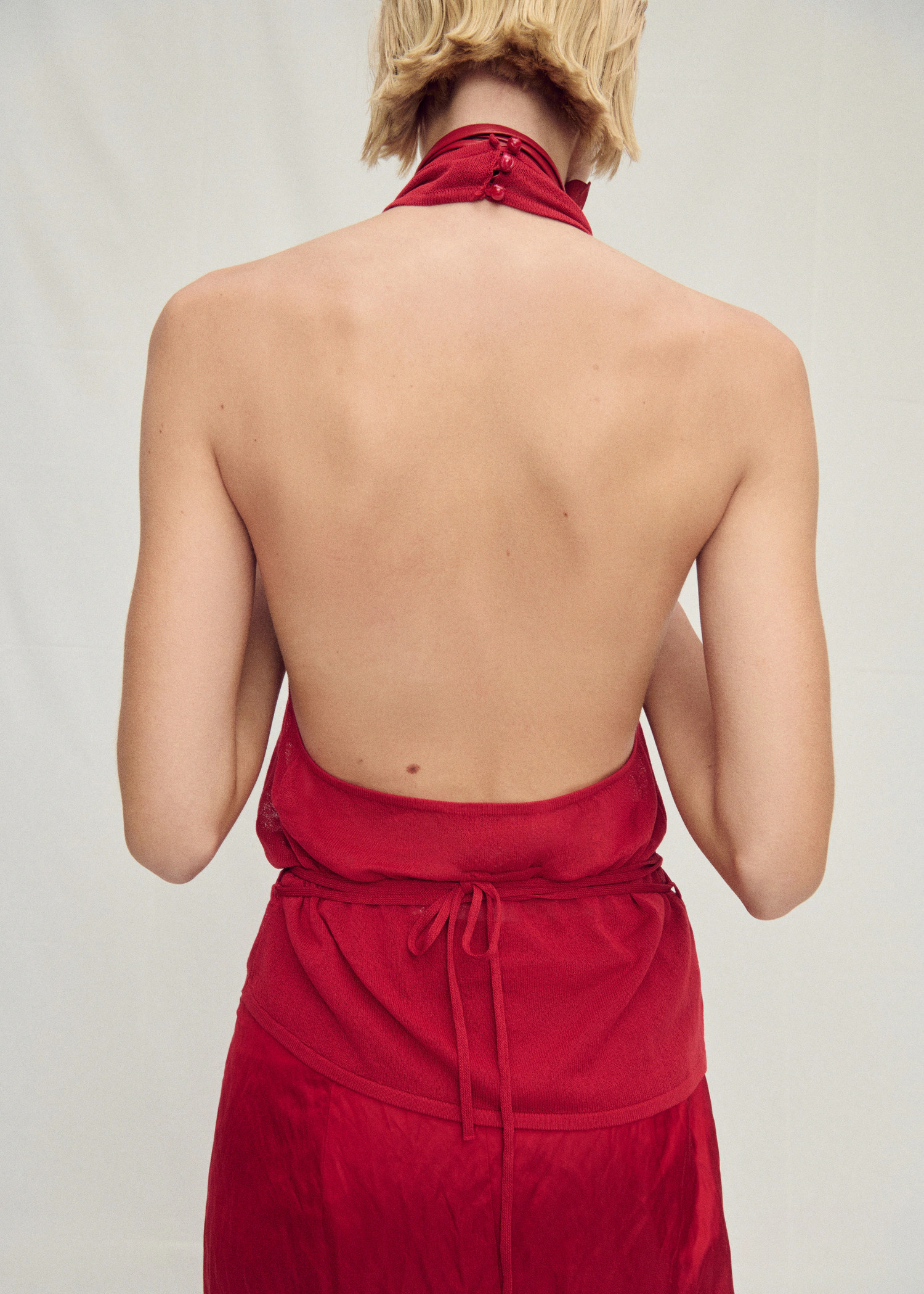 Draped knitted top with open back - Women | MANGO USA | Mango (US/MX/AU)