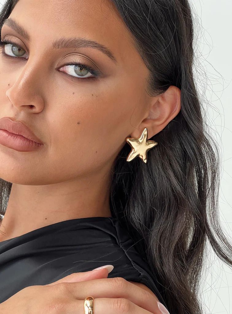 Pretty Lady Earrings Gold | Princess Polly US