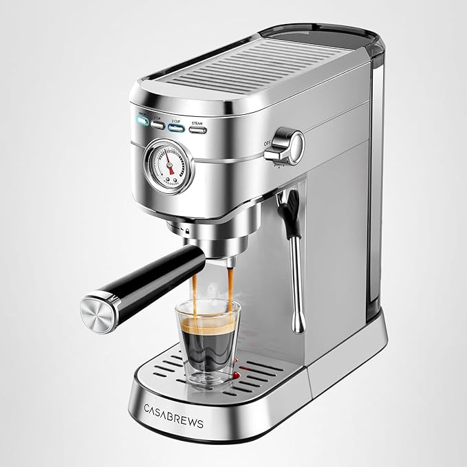CASABREWS CM5418 Espresso Machine 20 Bar, Compact Espresso Maker with Steam Milk Frother, Stainle... | Amazon (US)