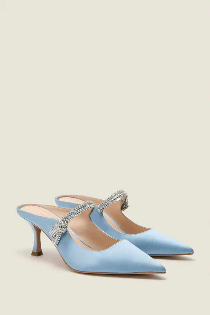 Powder Blue Satin Mae Heels | Tuckernuck (US)