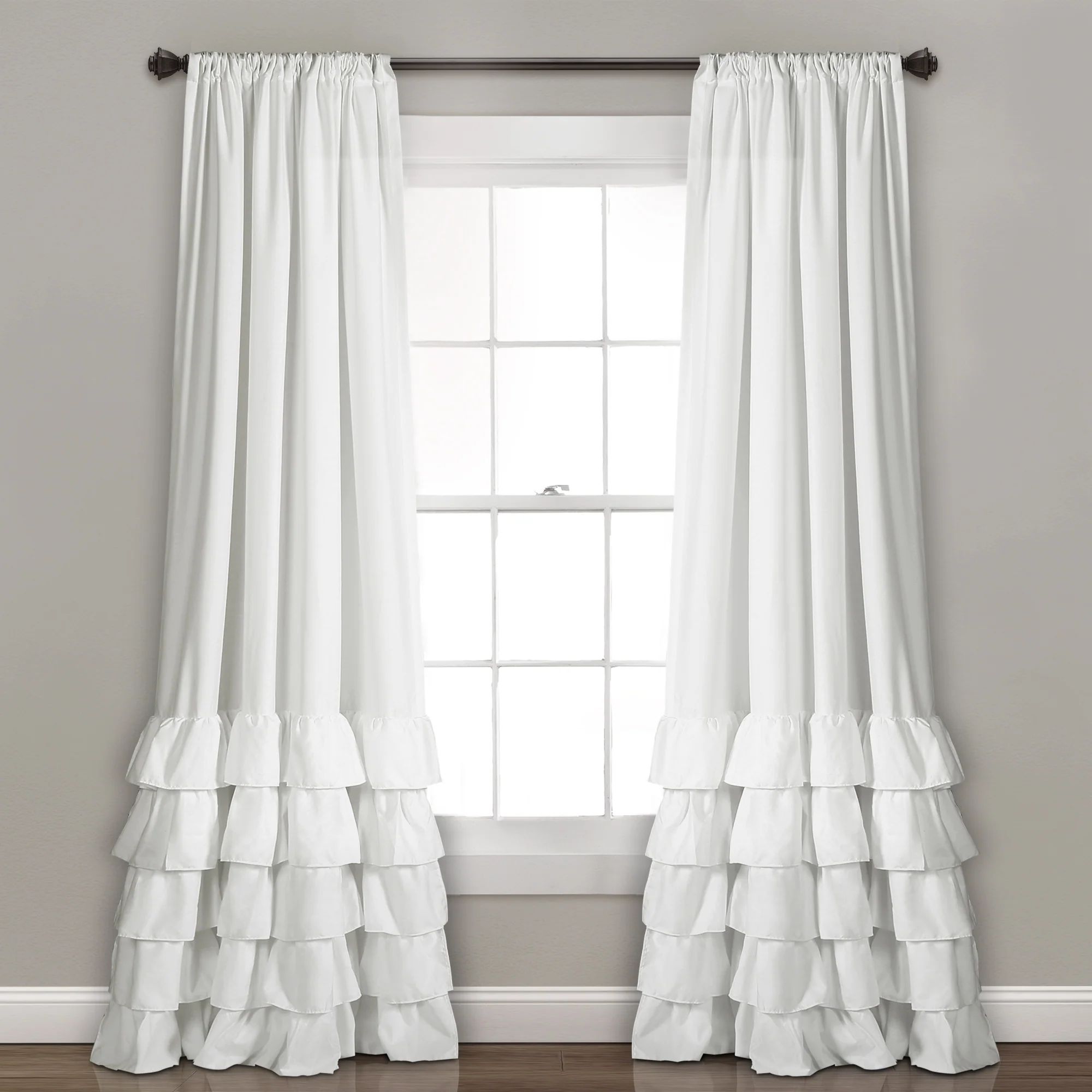 Allison Ruffle Window Curtain Panel Set | Lush Decor
