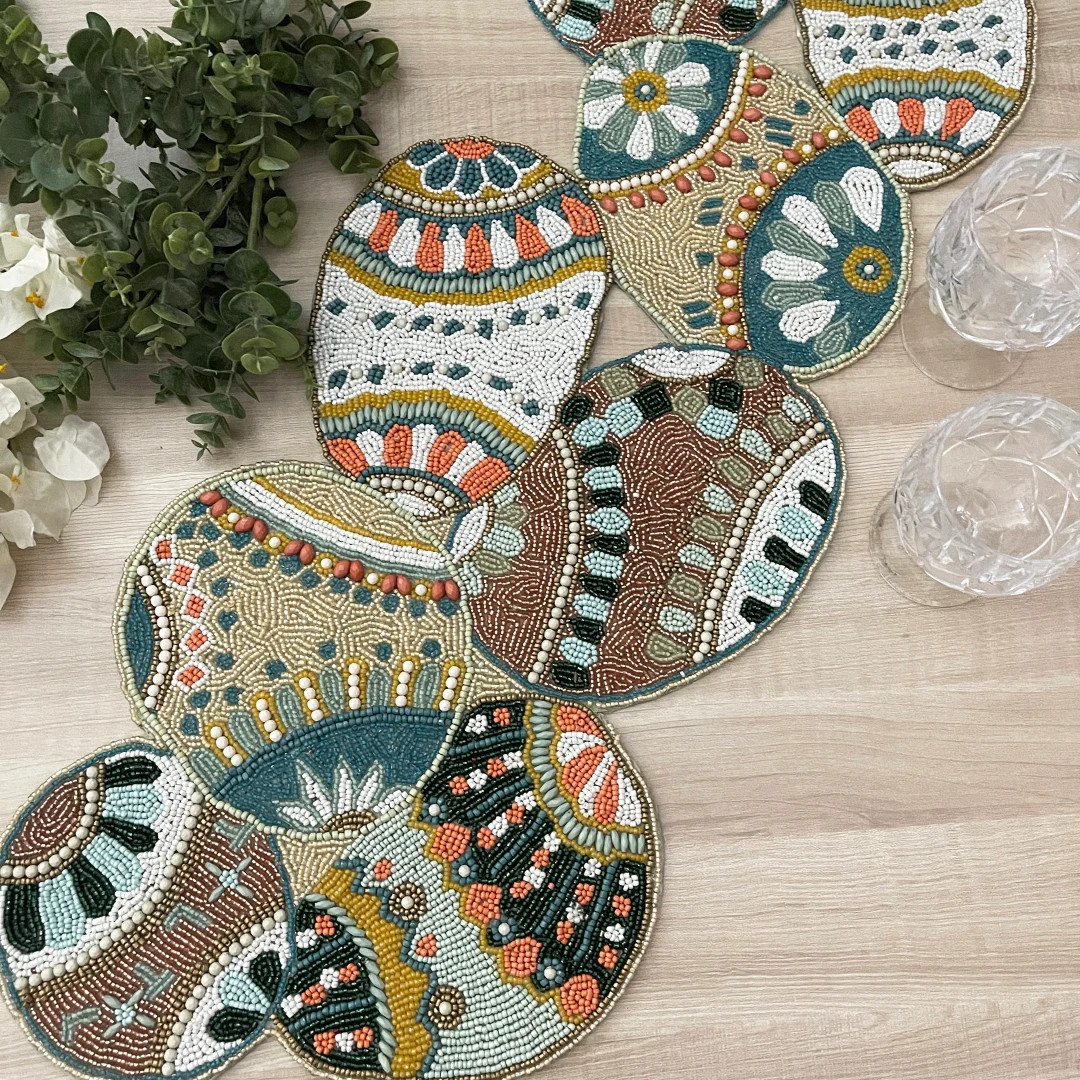 Easter table runner, Easter Egg, handmade beaded runner, 13x36" | Etsy (US)