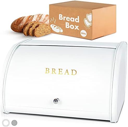 White Bread Box For Kitchen Countertop Vintage Bread Box, Bread Storage Container, Bread Buddy Stain | Amazon (US)