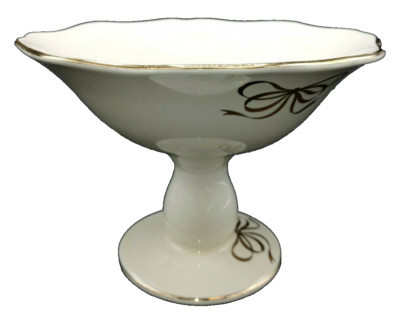Vintage Teleflora Compote with Gold Bows and Trim Fruit Candy Bowl  | eBay | eBay US