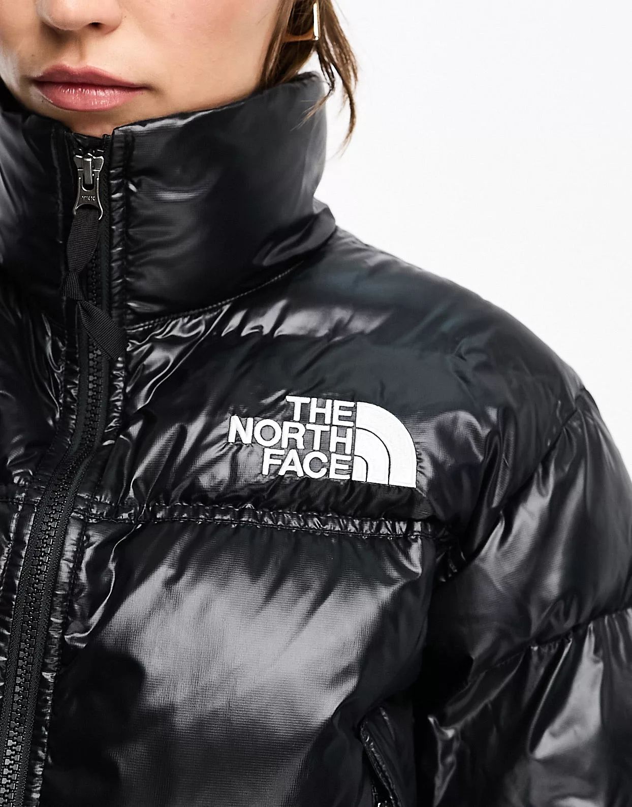 The North Face Nuptse cropped down jacket in black | ASOS (Global)